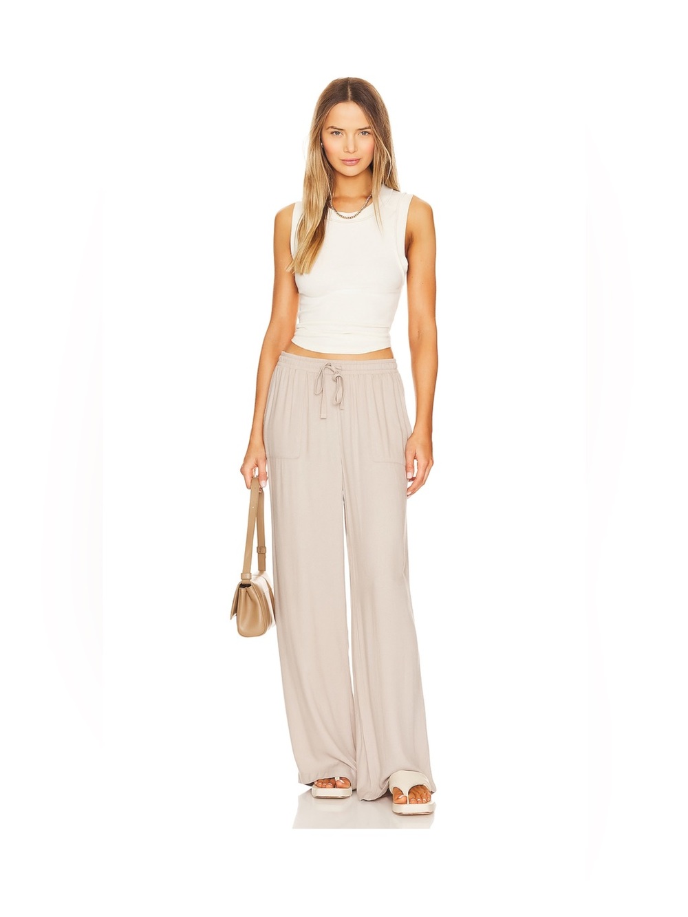 Bobi High Waist Pant in Tan